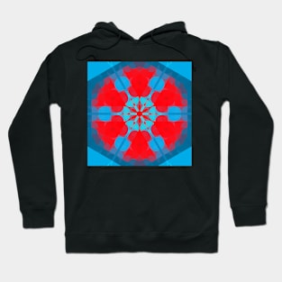 Retro Mandala Flower Blue and Red Hoodie